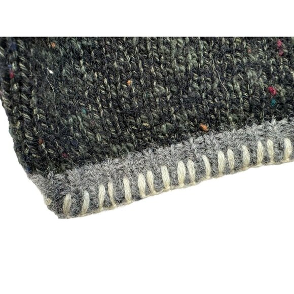 Alps Womens  V-Neck Wool Blend Sweater XL Green Gray Embroidered - Picture 6 of 12